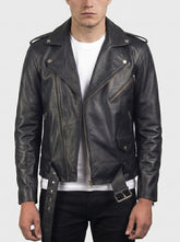 Allaric Alley Black Leather Biker Jacket