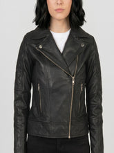 Carys Quilted Black Biker Jacket