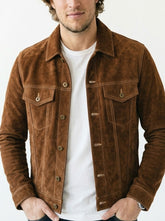 Classic suede trucker jacket