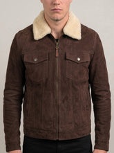 Calder Brown Shearling Fur Zipped Jacket with Double Pocket