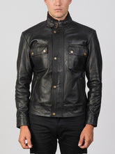 Darren Black Leather Biker Jacket