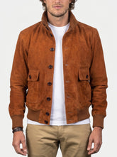 Marlow Brown Suede Bomber Jacket