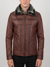 Everett Fur Brown Leather Jacket