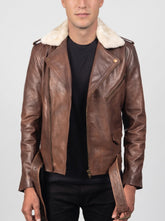 Ashford Brown Leather Biker Jacket