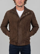 Easton Brown Suede Bomber Jacket