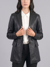 Marilyn Black Leather Blazer