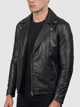 Noah Black Leather Biker Jacket