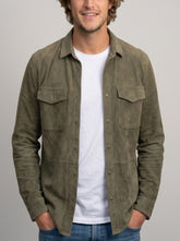 Olive Green Suede Overshirt