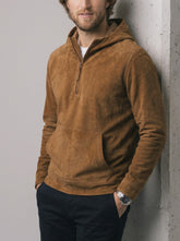 Tan Suede Hooded Pullover
