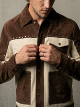 The Maverick — Two-Tone Suede Studded Jacket