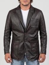Winslow Black Leather Blazer