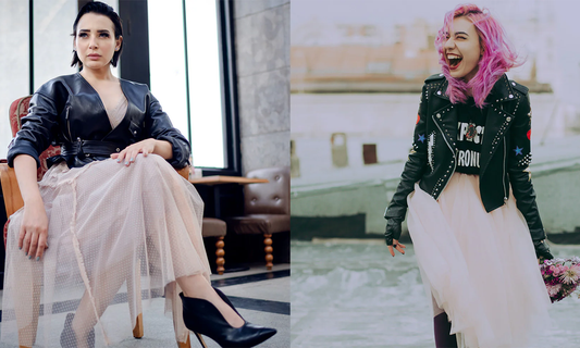 How to Wear a Leather Jacket Over a Dress